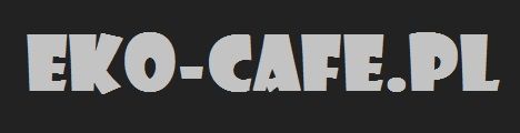 Logo strony eko-cafe z informacjami o zdrowych produktach